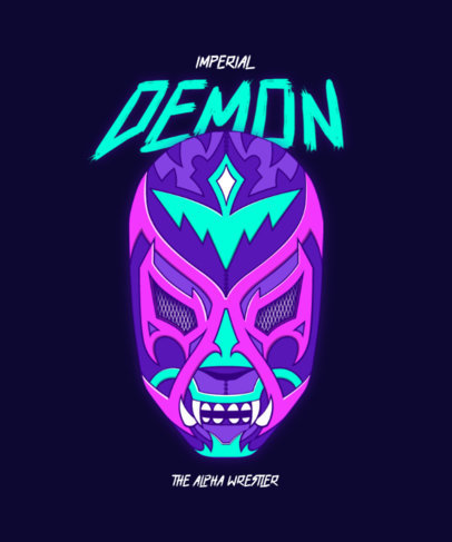 T-Shirt Design Creator Featuring a Demon Masked Wrestler 4452C