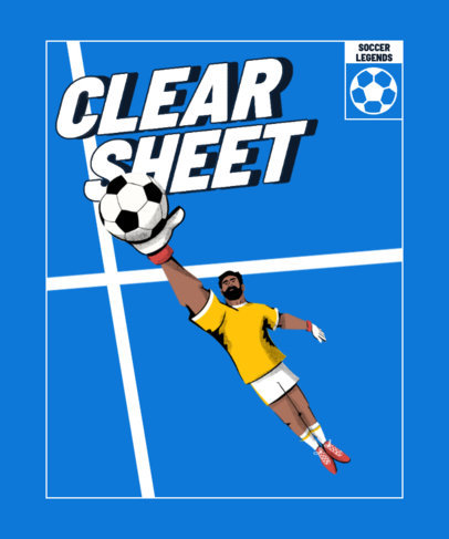 Soccer-Themed T-Shirt Design Template With a Cool Illustration