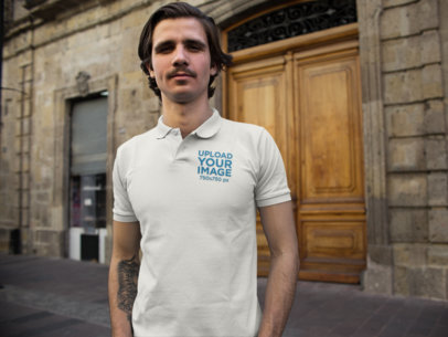 Twitter Ad - White Guy Wearing a Polo Shirt While in the Street