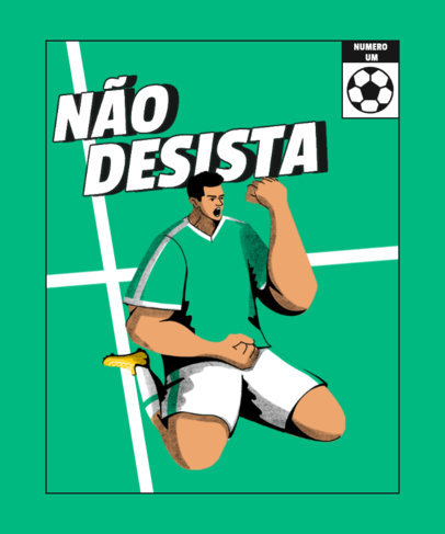 Soccer-Themed T-Shirt Design Maker With a Portuguese Quote