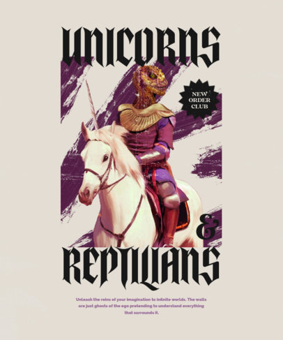 Fantasy T-Shirt Design Generator With a Unicorn Clipart