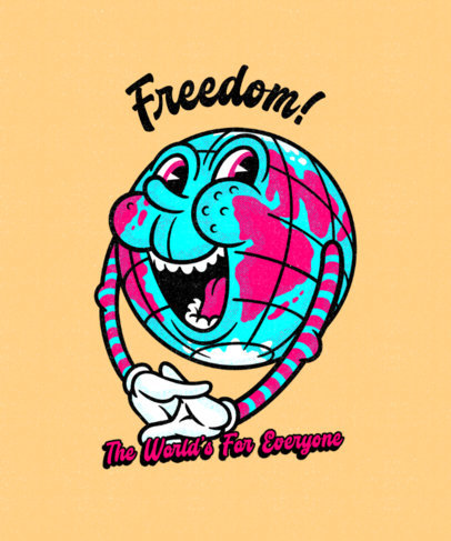 Positive Quote T-Shirt Design Maker With a Cartoon of the Earth