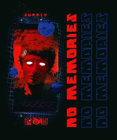 T-Shirt Design Creator Featuring a Cyber Grid and Bold Text