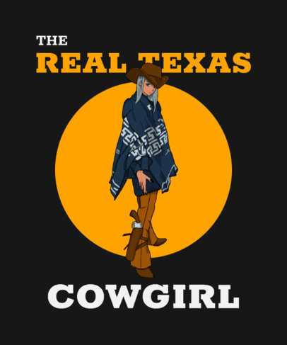 T-Shirt Design Generator with an Illustrated Cowgirl 