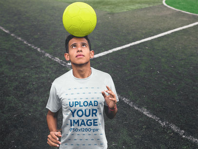 Custom Soccer Jerseys - Teen with Ball in Head