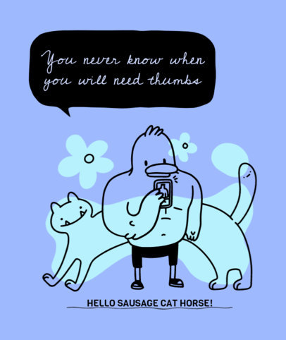 Tote Bag Design Template with Bizarre Character Graphics 3806f