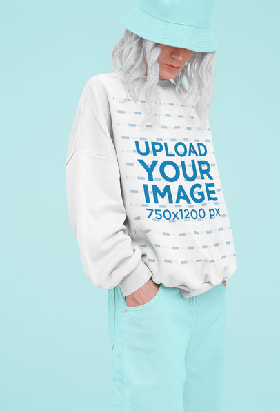 Mockup of a Tall Woman With a Cool Sweatshirt  m5611 r-el2