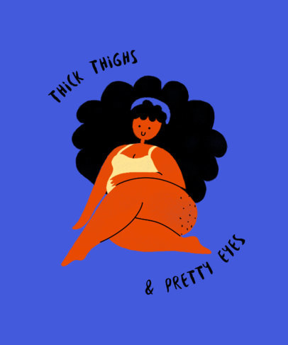 Body Positivity-Themed T-Shirt Design Maker Featuring Women Illustrations