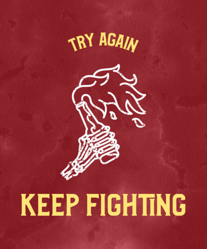 T-Shirt Design Template With a Punk Aesthetic and a Quote