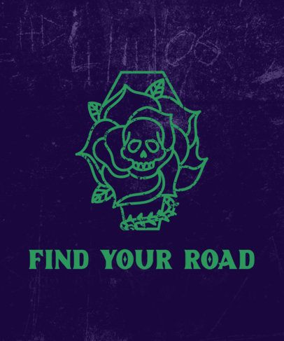 T-Shirt Design Template Featuring a Skull Icon Inspired by Tattoos