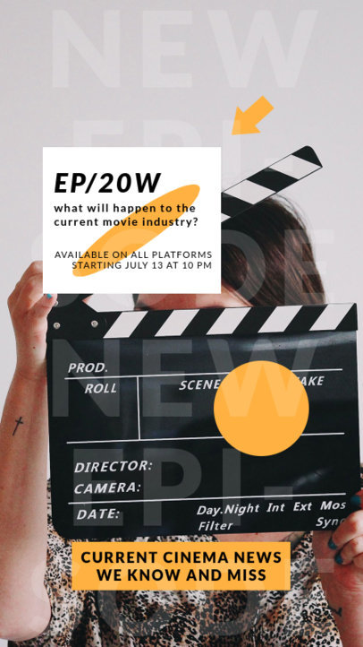 Instagram Story Design Template to Promote a Cinema-Themed Podcast