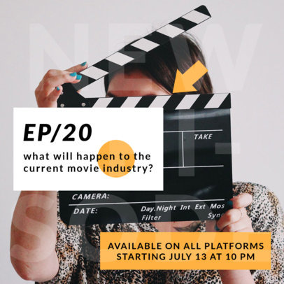 Instagram Post Template to Promote a Cinema-Themed Podcast