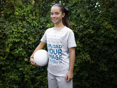 Custom Soccer Jerseys - Girl Holding Soccer Ball