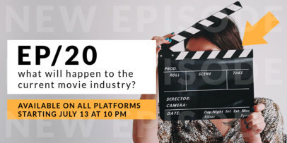 Twitter Post Template to Promote a Cinema-Themed Podcast