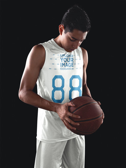 Basketball Jersey Maker - Teen Player Focusing Holding the Ball