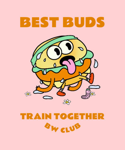 T-Shirt Design Maker Featuring a Sweaty Burger Graphic