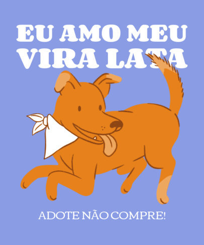 T-Shirt Design Template Featuring a Vira-Lata Caramelo