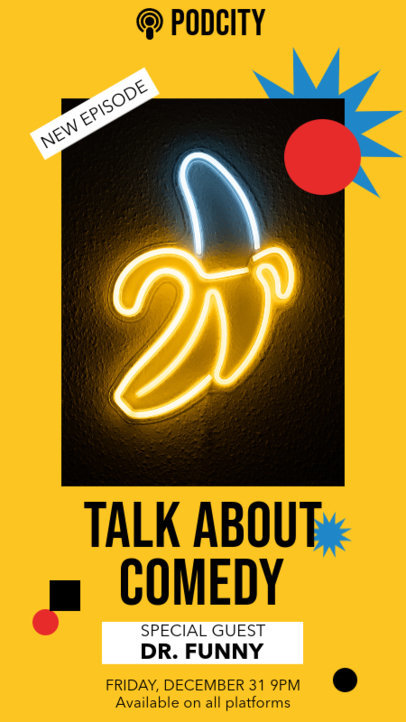 Instagram Story Template for a Comedy Podcast Ad