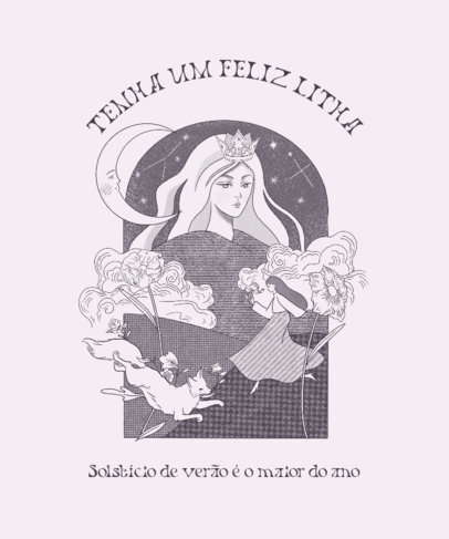 Illustrated T-Shirt Design Template to Celebrate Pagan Holidays 3833