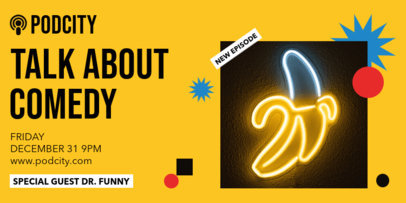 Twitter Post Maker for Comedy Podcast Creators Featuring Colorful Graphics
