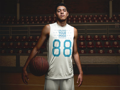 Basketball Jersey Maker - Portrait of a Teen Player in the Court