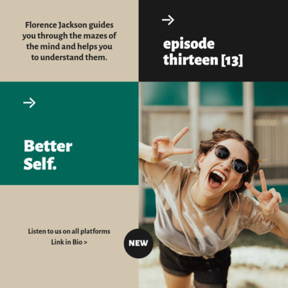 Instagram Post Design Template to Promote a New Podcast Episode