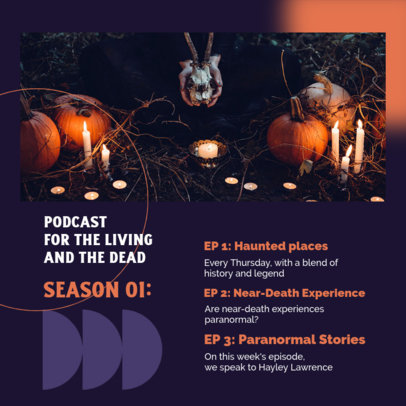 Instagram Post Design Template to Promote a Horror Podcast