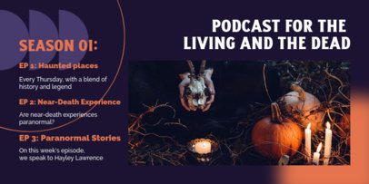 Twitter Post Design Template to Promote a Horror Podcast