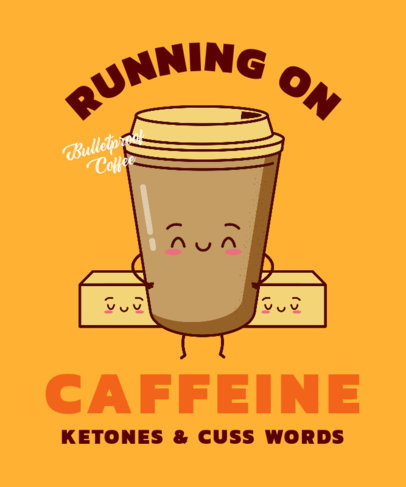 T-Shirt Design Maker Featuring a Smiling Coffee Illustration