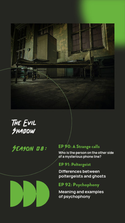 Instagram Story Design Generator for a Horror Podcast Show