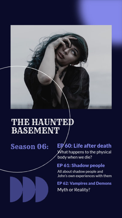 Instagram Story Design Template for a Podcast With a Horror Theme