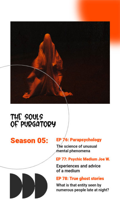 Instagram Story Design Maker to Share a Podcast Featuring Spooky Graphics