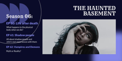 Twitter Post Design Template for a Podcast With a Horror Theme