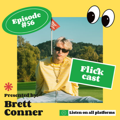 Instagram Post Generator with Colorful Graphics for a Podcast Ad