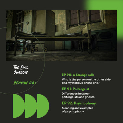 Instagram Post Design Generator for a Horror Podcast Show