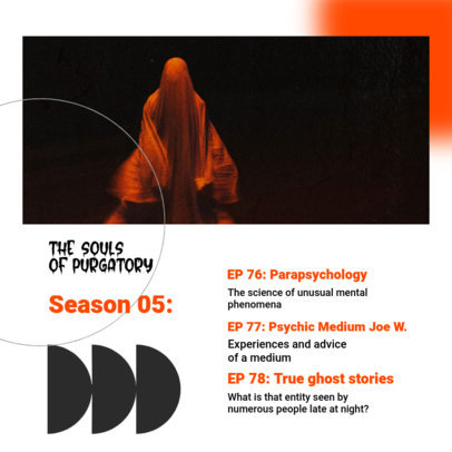 Instagram Post Design Maker to Share a Podcast Featuring Spooky Graphics