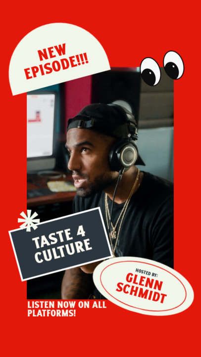 Instagram Story Generator for a Podcast Ad with a Vertical Picture