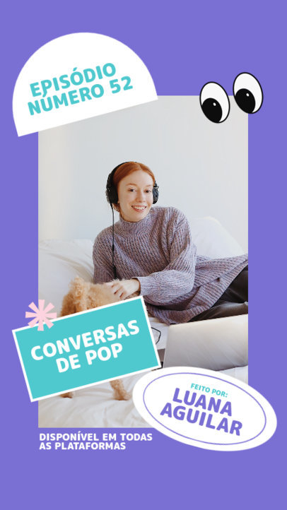 Instagram Story Maker for a Podcast Host with Illustrated Graphics