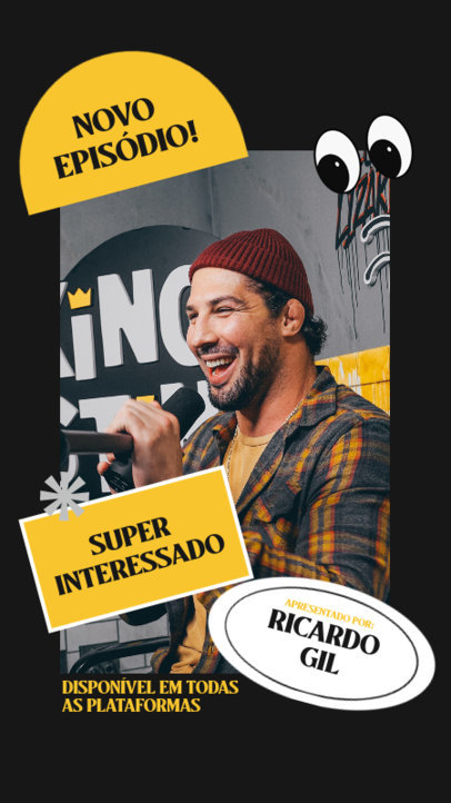 Instagram Story Creator for a Podcast Ad Featuring an Eyes Emoji