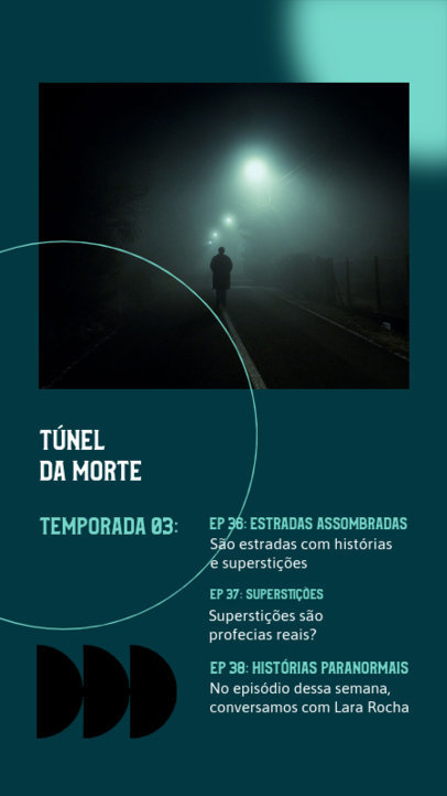 Instagram Story Design Creator for a Horror Podcast in Portuguese