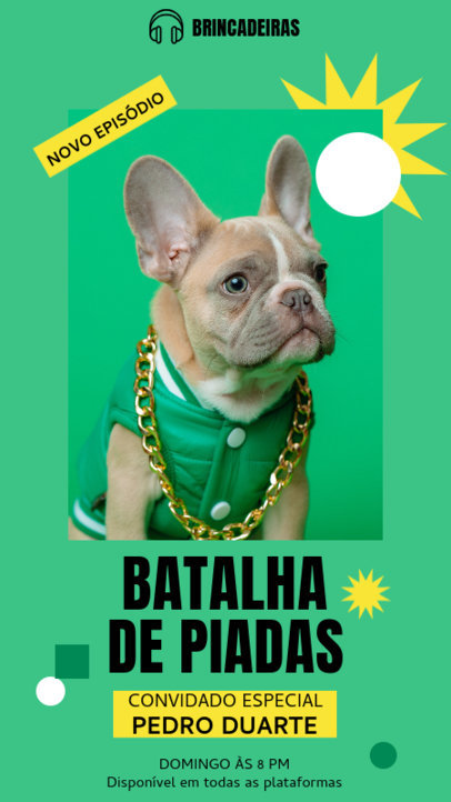 Instagram Story Template for a Comedy Podcast Featuring Geometric Shapes