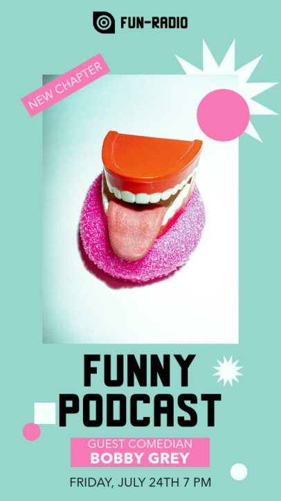 Instagram Story Template for a Podcast Ad Featuring a Comedy-Theme