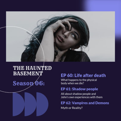 Instagram Post Design Template for a Podcast With a Horror Theme