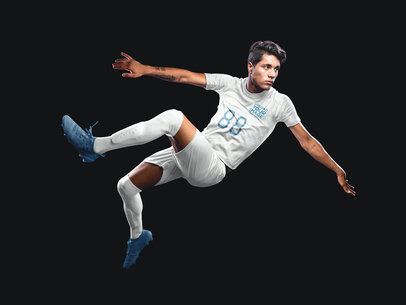 Custom Soccer Jerseys - Man Doing a Scissor Kick