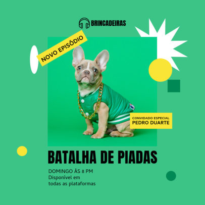 Instagram Post Generator to Announce a Funny Podcast New Episode