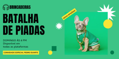 Twitter Post Maker for a Podcast Ad Featuring a Comedy Theme