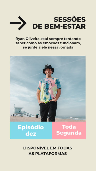Psychology Podcast-Themed Instagram Story Maker for a Brazilian Show