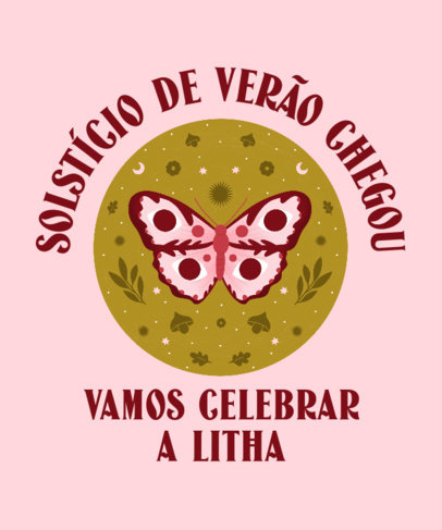 T-Shirt Design Template With a Moth Graphic and Portuguese Text 3832a