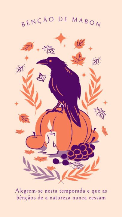 Pagan Holiday-Themed Instagram Design Maker With a Crow Illustration