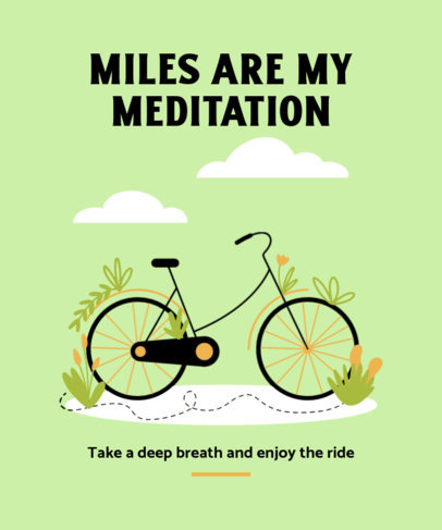 T-Shirt Design Creator Featuring a Bike Graphic with a Meditation Quote